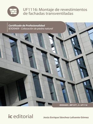cover image of Montaje de revestimientos de fachadas transventiladas. IEXD0409